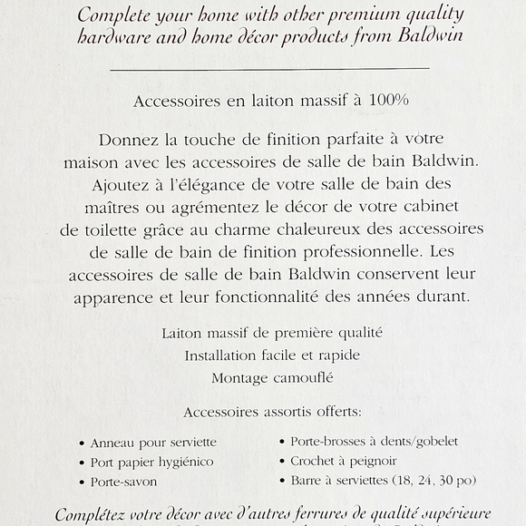 Baldwin Premium Towel Bar Edgewater Satin Nickel 18" Lifetime Guarantee - Picture 8 of 12